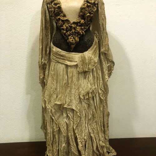 Handmade female papier-mâché figure with gauze, like new, height 80cm