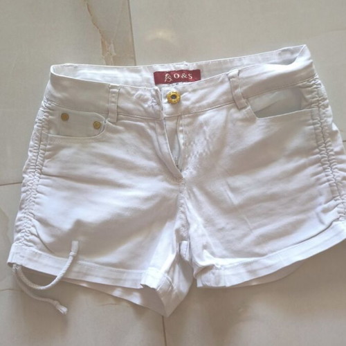 Fabric shorts Small size white like new with side drawstrings