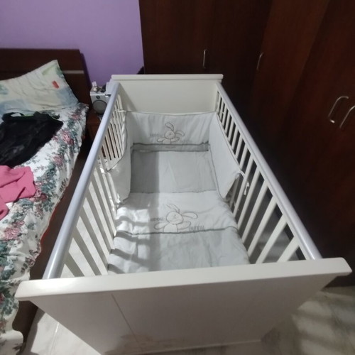 Baby Cot Italy with Mattress and Accessories like new