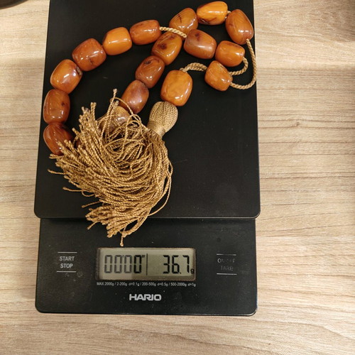 Royal amber worry beads new, handmade with aged appearance
