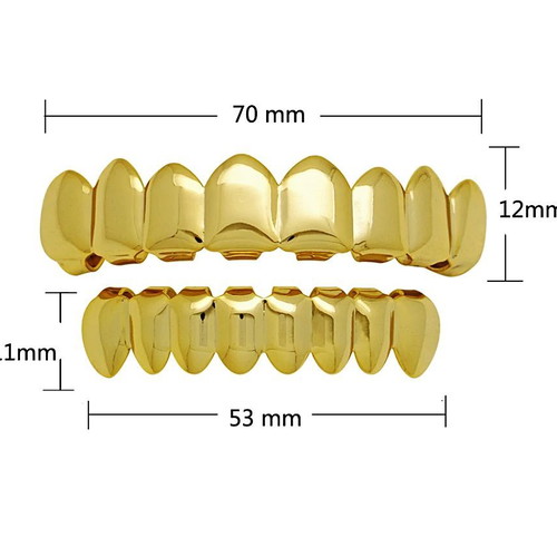 Hip Hop Grillz 8 Set New, Gold Stainless Steel