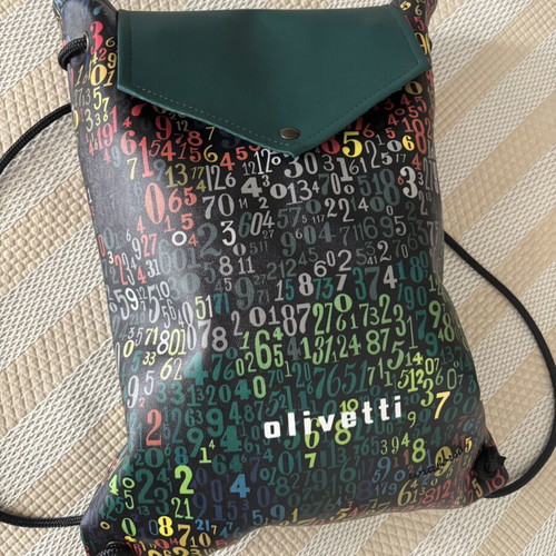 Olivetti Backpack new, Zainetto Numeri design, waterproof synthetic leather