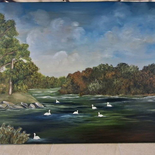 Handmade oil painting landscape new 70x100x1.5cm