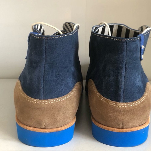 Floris Van Bommel shoes new, blue, natural suede, boots