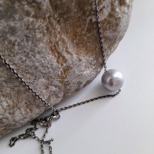 Silver 925 Necklace with Freshwater Pearl Like New
