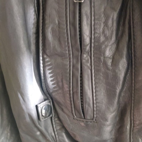 Pier One men's leather jacket size 52 like new black