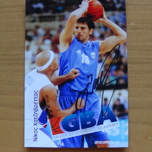 Συλλεκτικό σετ καρτών Greek Basketball Academy με αυθεντική υπογραφή Νίκου Χατζηβρέττα