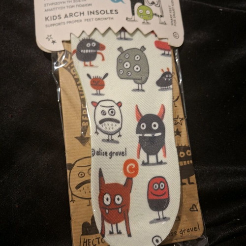 Christou Kids Arch Insoles new with AB/CD Monsters monster designs