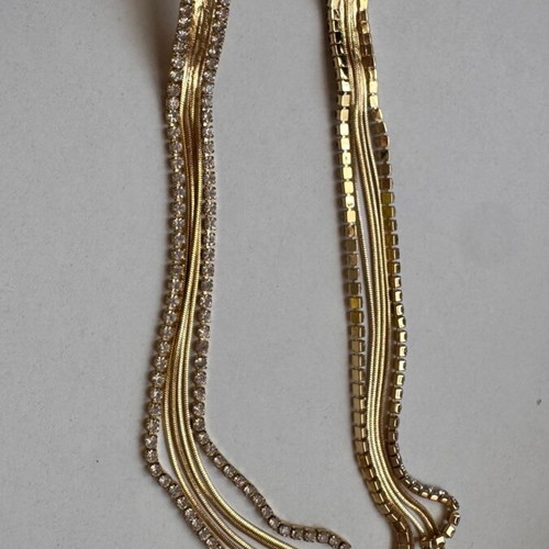 Earrings steel gold color with stones like new