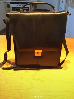 Leather men's handmade bag new, black