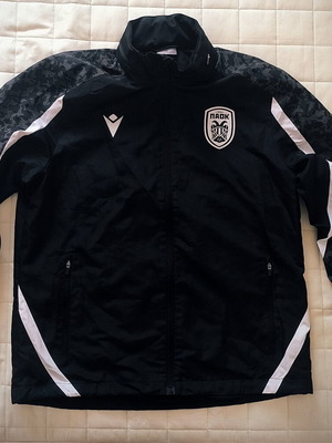 Authentic PAOK windbreaker jacket with hood, men's M-L