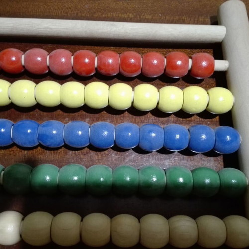 Wooden abacus used, old and sturdy construction