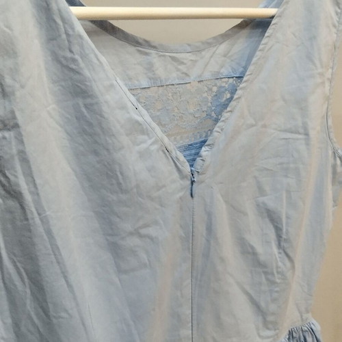 Naf Naf Sky Blue Cotton Dress with Lace Size 40 M/L Like New