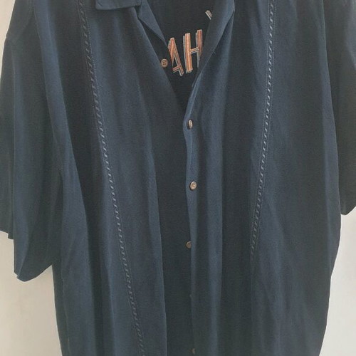 Tommy Bahamas silk shirt XXL, black