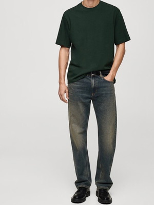 T-Shirt Light Relaxed Fit Short Sleeve Dark Green Size XL New