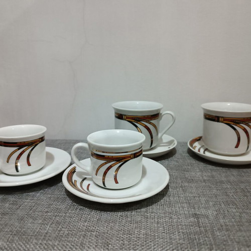 Porcelain Greek Coffee Cups set of 6 like new