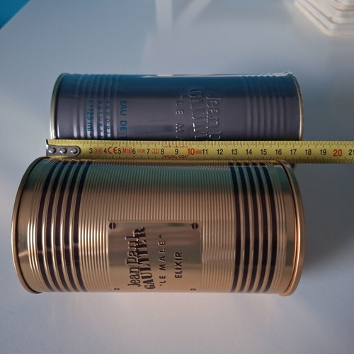 Jean Paul Gaultier empty metal storage tins Le Male
