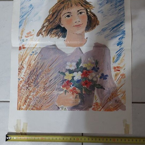 Collectible poster from the '80s used, size 50x35 cm