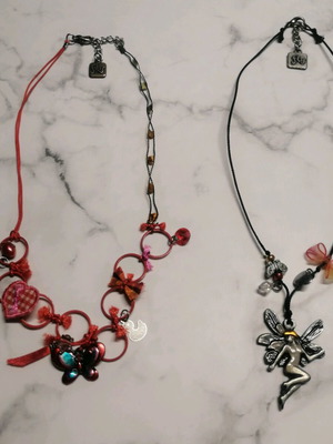 Necklaces with butterfly and fairy motifs like new, set of 2