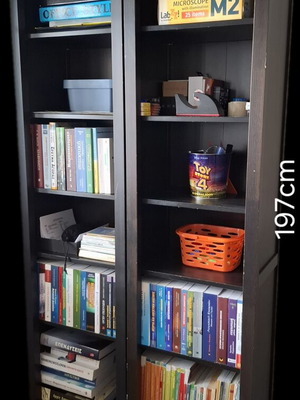 Dark brown bookcase column, set of 2