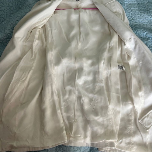 Zara women's coat used, size L, white-beige