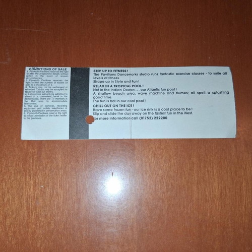 Deep Purple Plymouth Pavilions 1996 ticket used