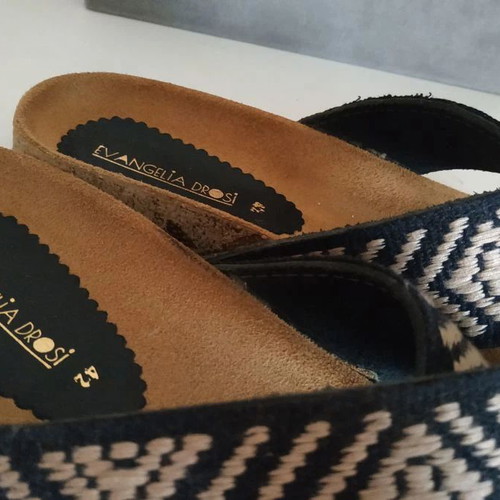 Evangelia Drosi handmade sandals new, size 42, black and brown
