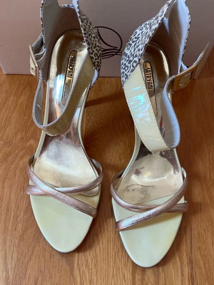 Sartyani leather sandals size 38 new, colorful platform heels 11cm