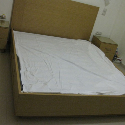 Bedroom set 160x200 with two nightstands, solid oak, new