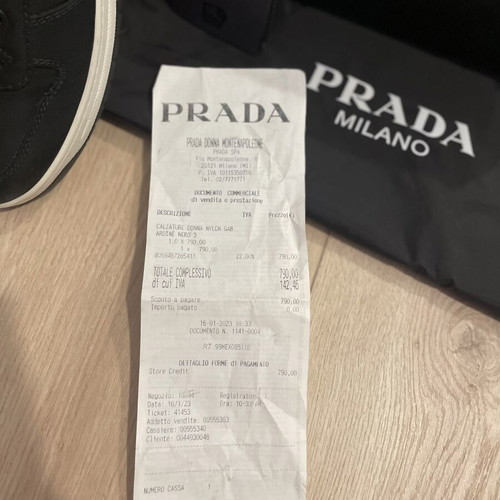 Prada sneakers Re nylon like new, black, size 37.5