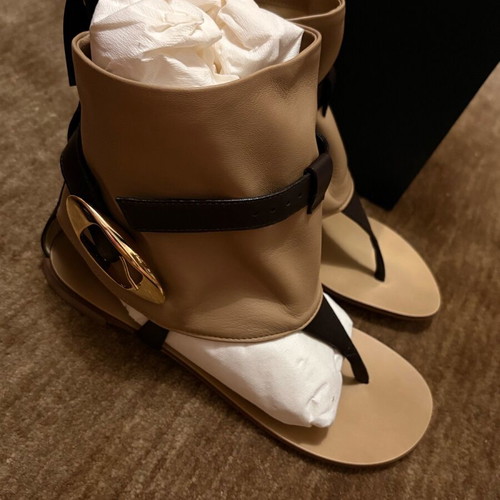 Giuseppe Zanotti beige leather sandals with high ankle collar and decorative buckle, new, size 36