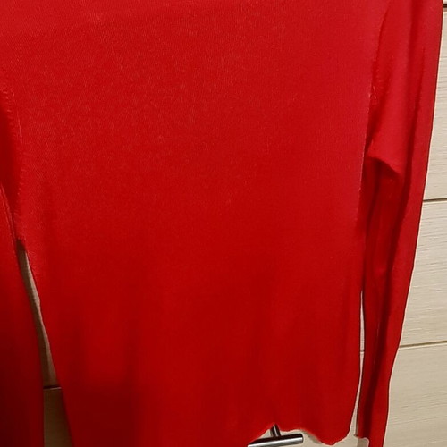 Zara cocktail blouse medium red long sleeve knit like new