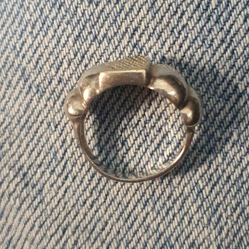Silver gold ring 925 silver with 14K gold used, size 53