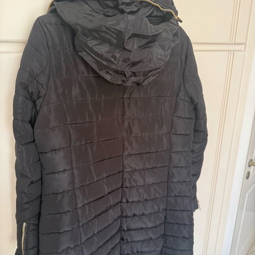 Black quilted jacket S/M like new with gold details