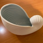 White ceramic shell new with blue interior