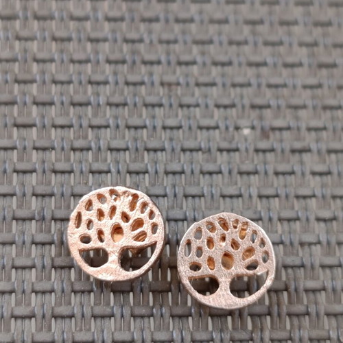 Earrings 925 with rose gold plating, new, discreet design