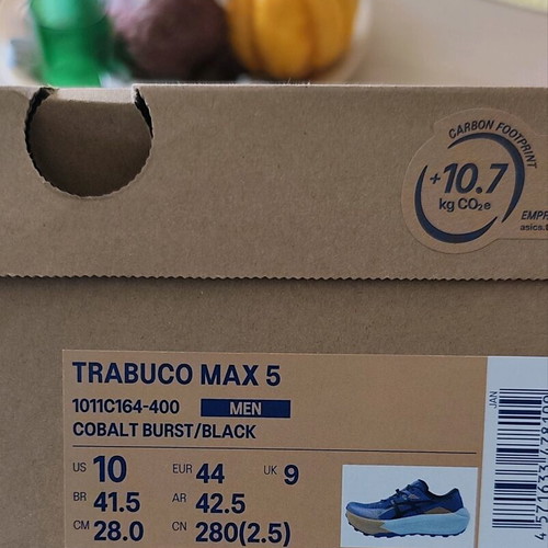 Asics Trabuco Max 5 brand-new athletic shoes size 44 white blue