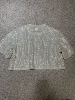 H&M blouse with sequins size M like new, beige