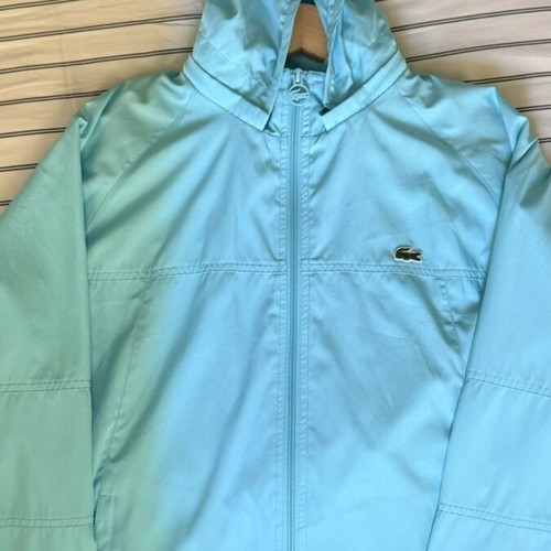 Lacoste Sport windbreaker jacket with hood, turquoise, size 40
