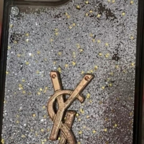 iPhone 12pro case with glitter and logo, new