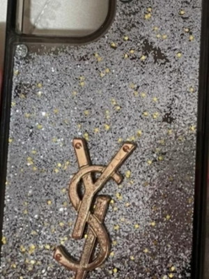 iPhone 12pro case with glitter and logo, new