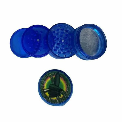 Plastic grinder 55 x 35mm 4-position blue