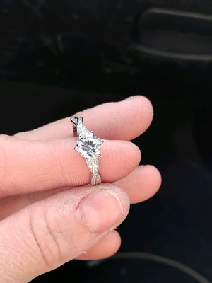 Silver zirconia engagement ring like new