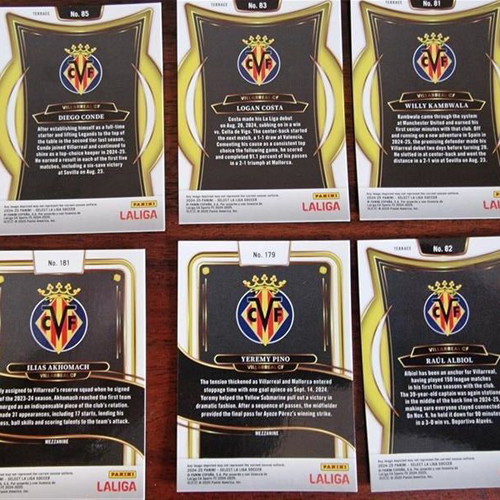 Panini Select Villareal collectible cards set of 6 new