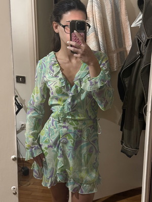 Mango dress green, like new, size XS