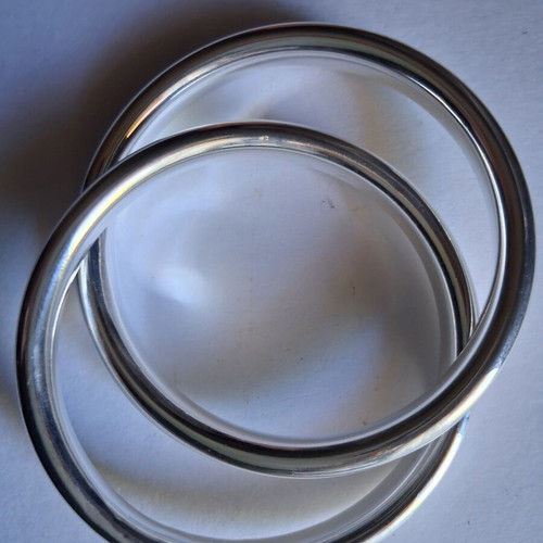 Double 925 silver bracelets like new, 7cm