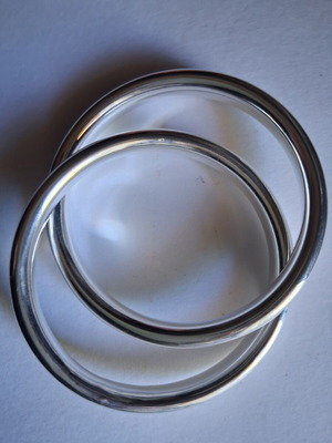 Double 925 silver bracelets like new, 7cm