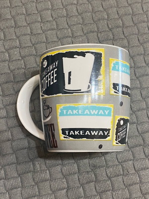 Κούπα από Fine Bone China με σχέδιο Takeaway Coffee σε γκρι, ύψος 9 εκ.