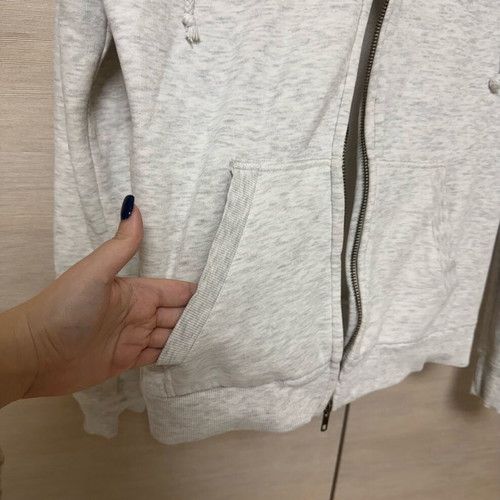 Oysho cotton zip-up hoodie sweater cardigan like new, grey beige