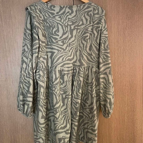 Moutaki midi dress animal print used, with belt, size S/M